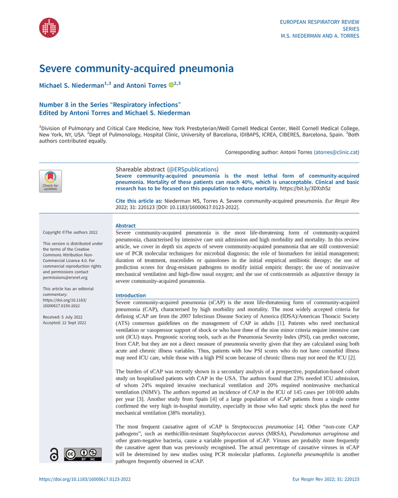 Severe Community-Acquired Pneumonia cover