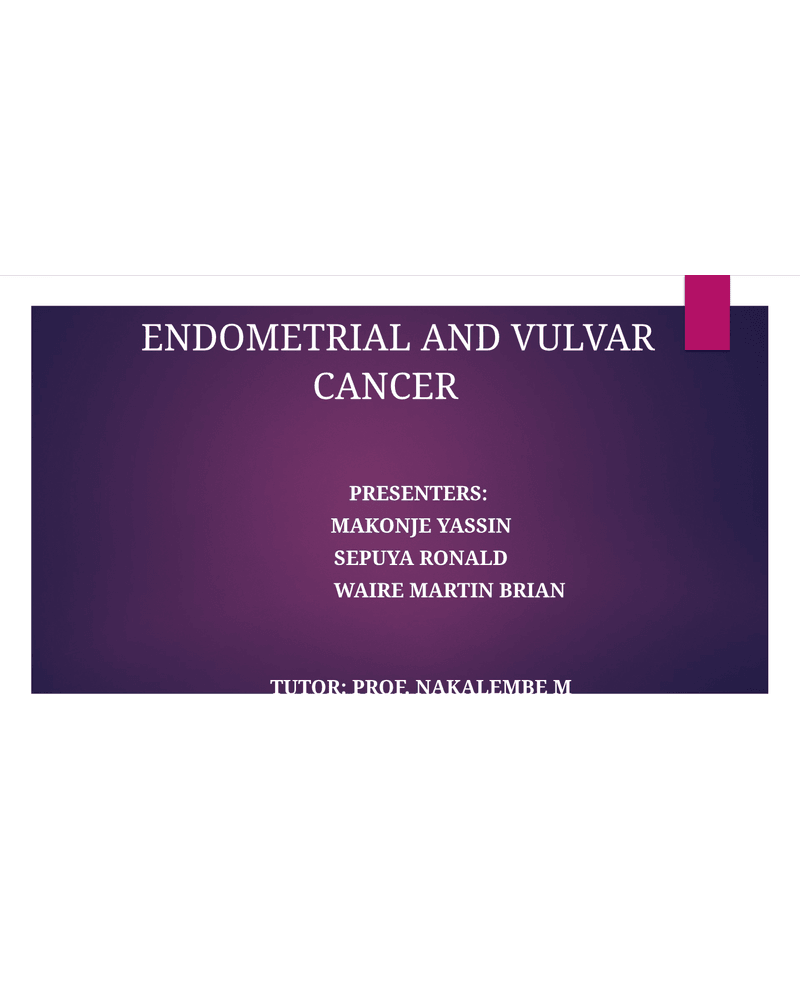 Endometrial and Vulvar Cancer Management cover