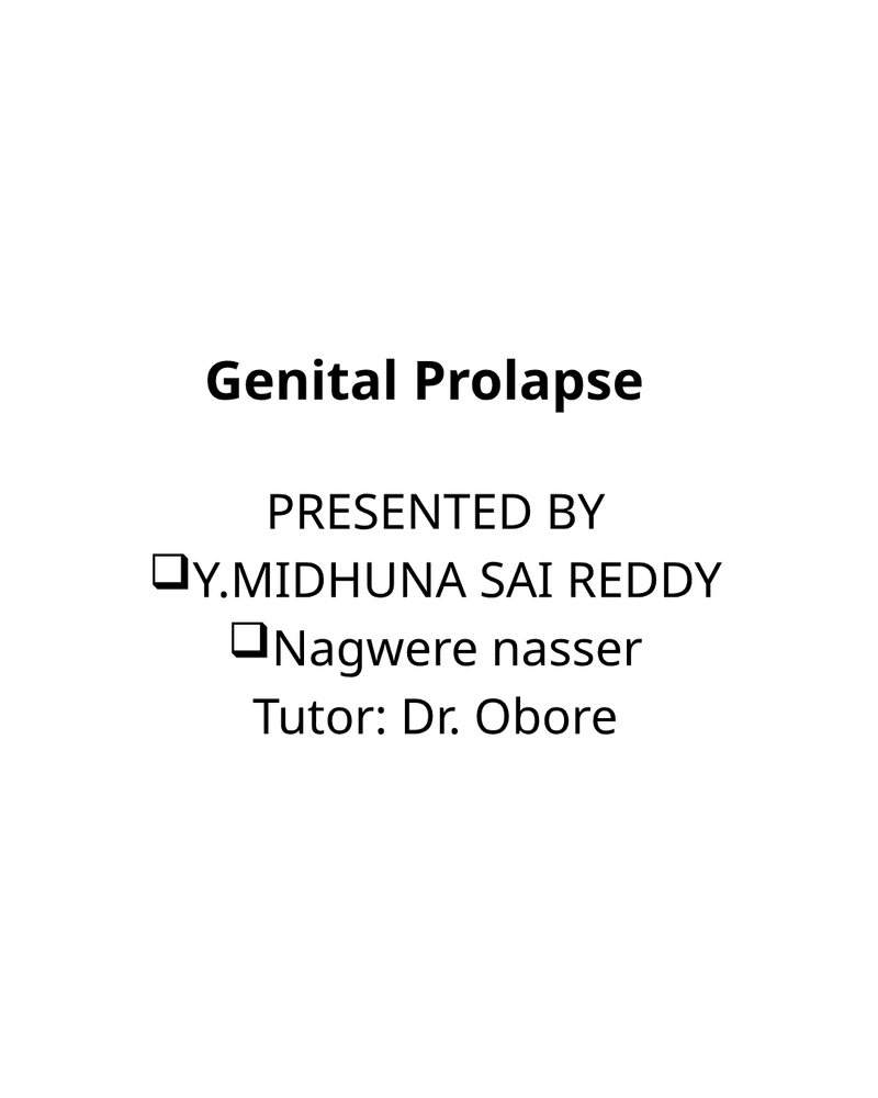 Genital prolapse final cover