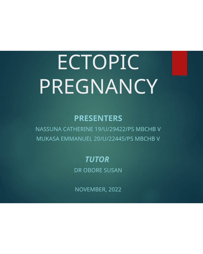 Ectopic Pregnancy cover