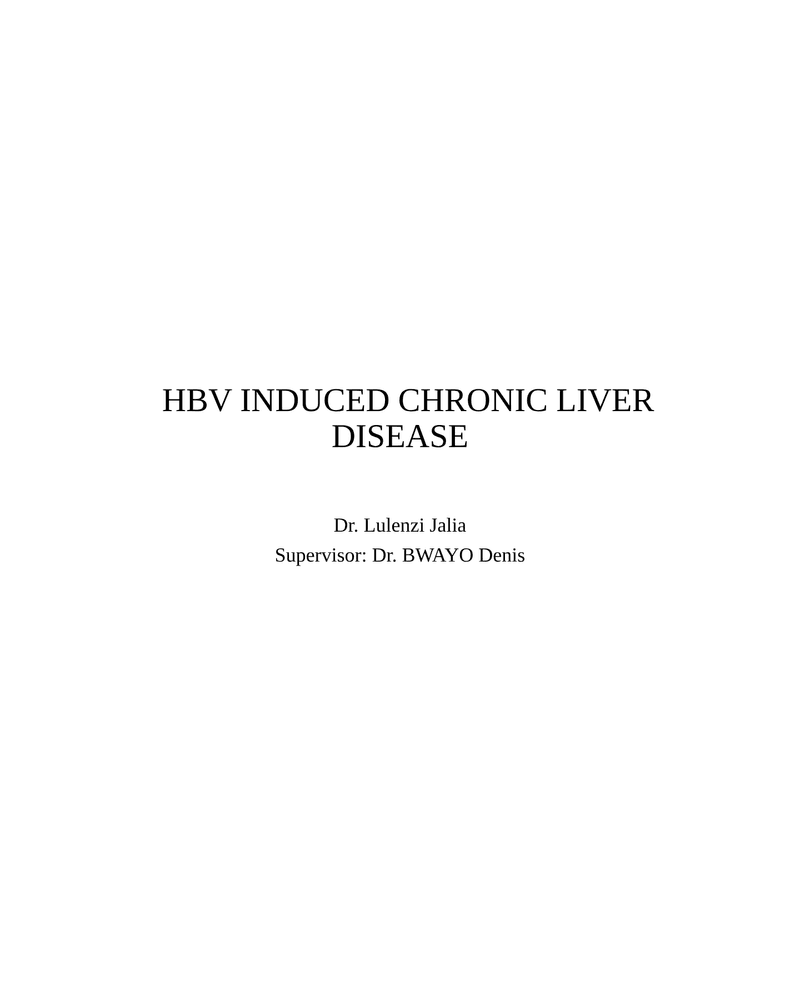 Management of HBV-Induced Chronic Liver Disease cover
