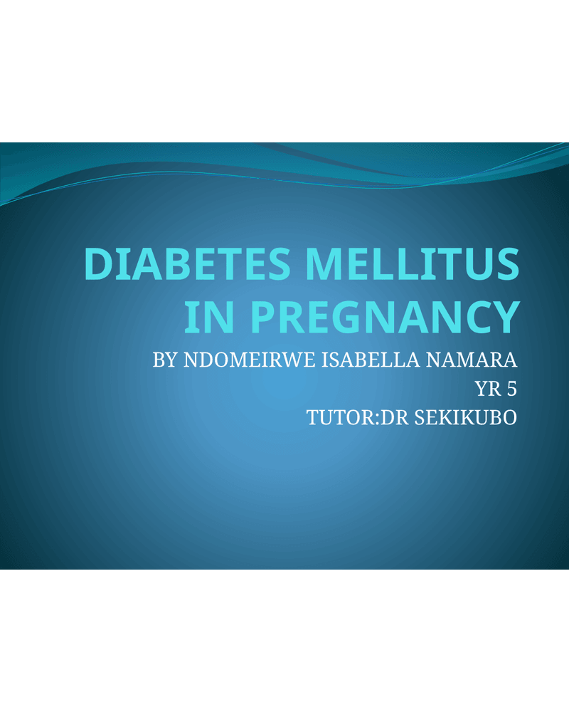 Diabetes Mellitus in Pregnancy cover