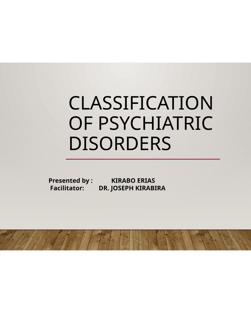 Classification of Psychiatric Disorders cover