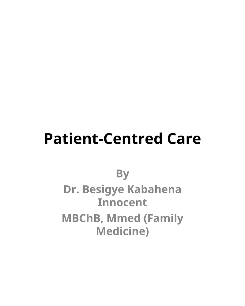 Patient Centred Care cover