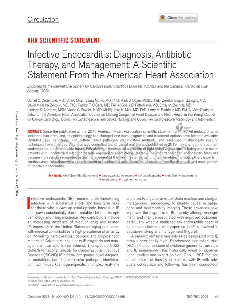 Desimone Et Al 2026 Infective Endocarditis Diagnosis Antibiotic cover