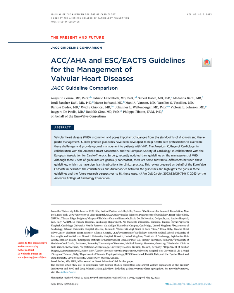 GUIDELINES FOR THE MANAGEMENT OF VALVULAR HEART DISEASES cover