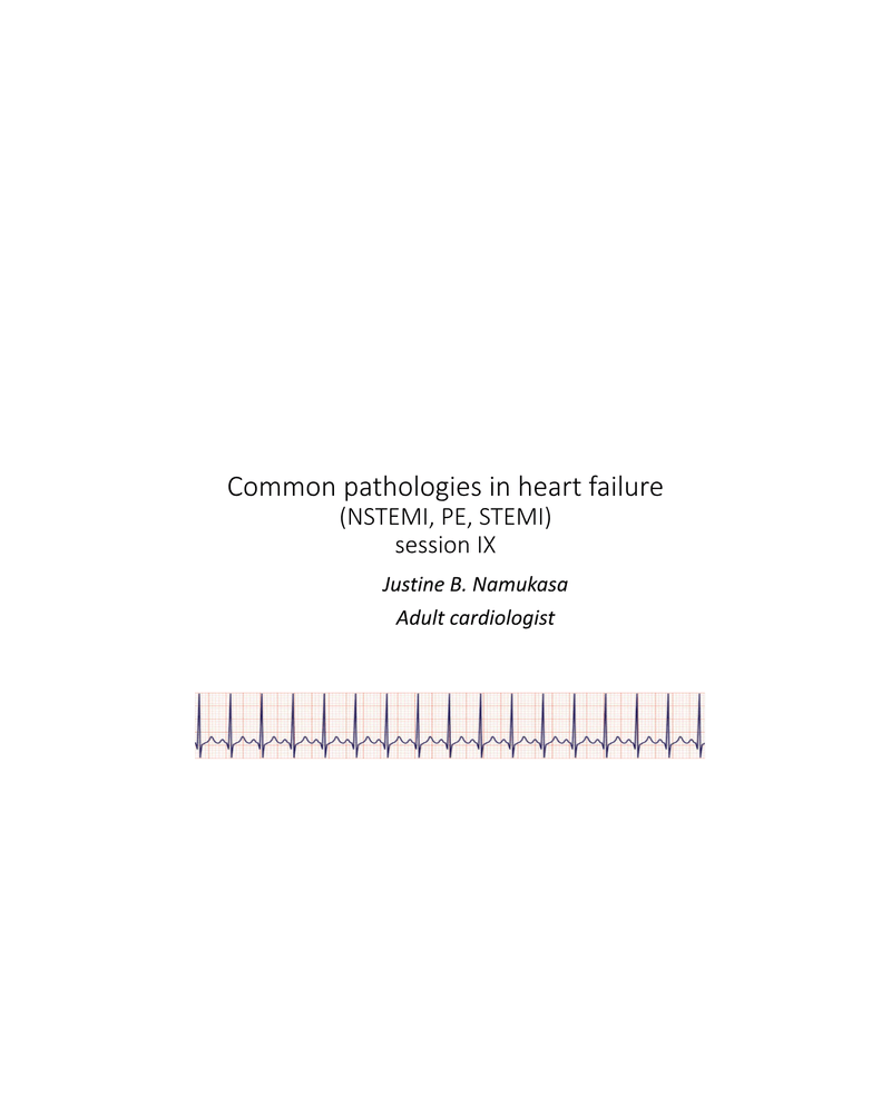 Medly ECG Session 9 Revision II Common Pathologies In Heart Failure (NSTEMI, PE, STEMI) JBN 06.08.26 cover