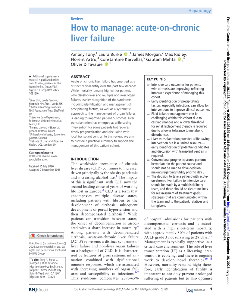 How To Manage ACLF cover