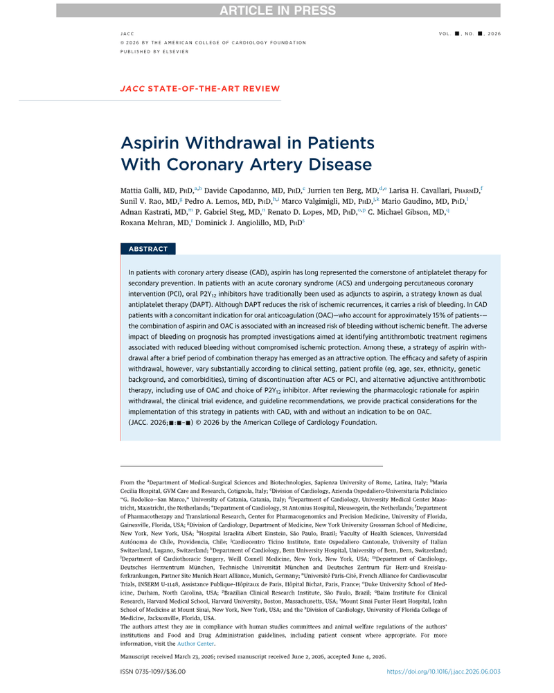 Aspirin Withdrawal In Patients With Coronary Artery Diseas cover
