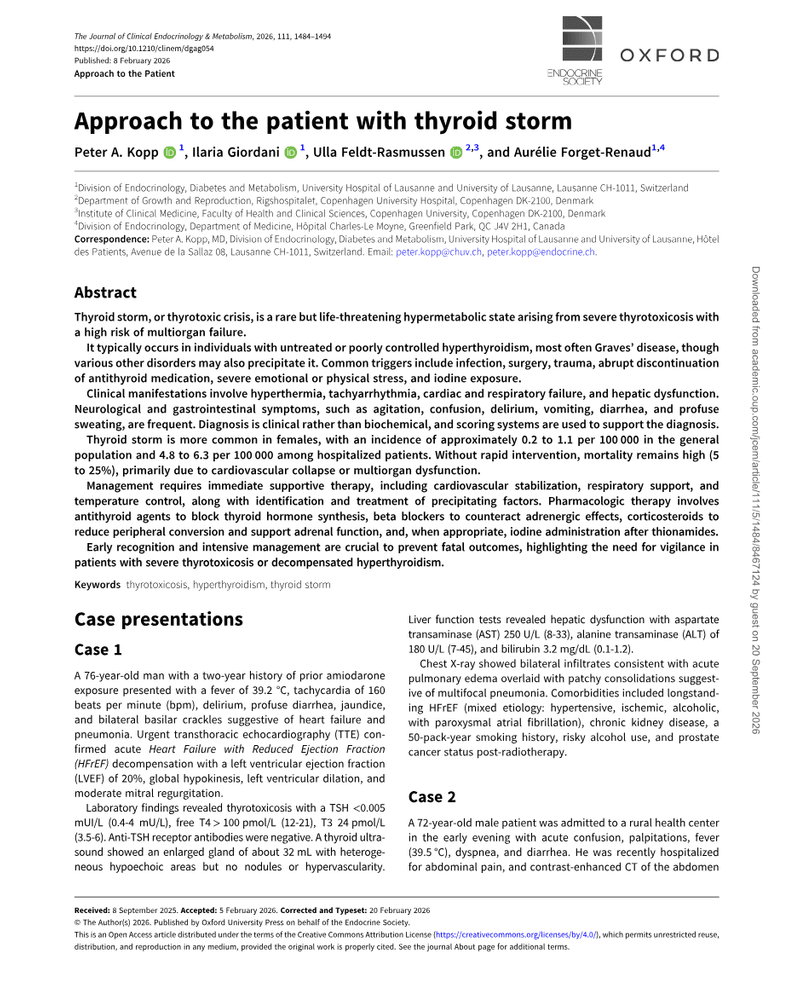 Approach To The Patient With Thyroid Storm cover